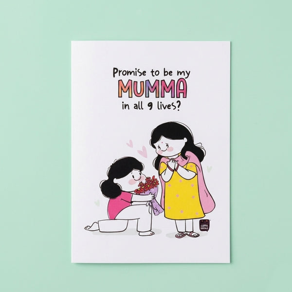 Mumma in all 9 Lives Greeting Card