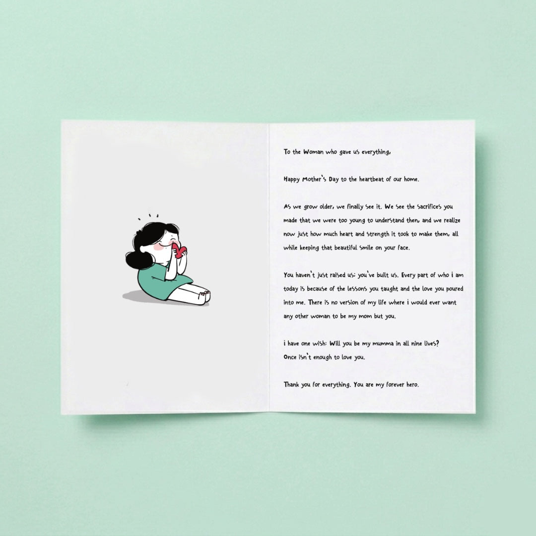 Mumma in all 9 Lives Greeting Card