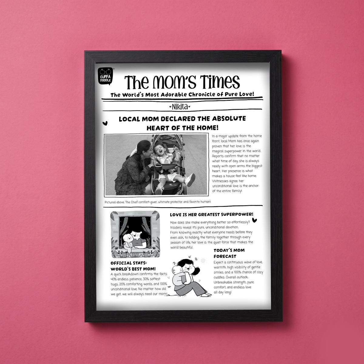 The Mom's Times Newspaper Frame