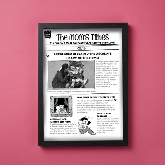 The Mom's Times Newspaper Frame