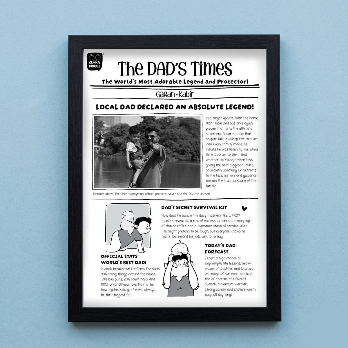 The Dad's Times Newspaper Frame