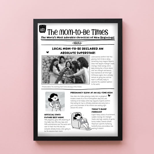 The Mom-To-Be Times Newspaper Frame