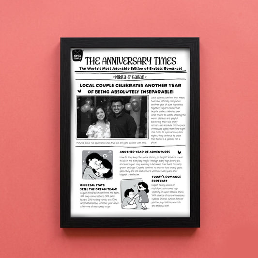 The Anniversary Times Newspaper Frame