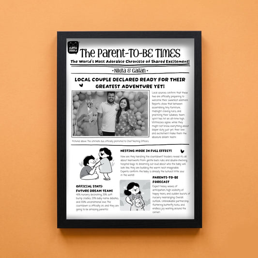 The Parent's-To-Be Times Newspaper Frame